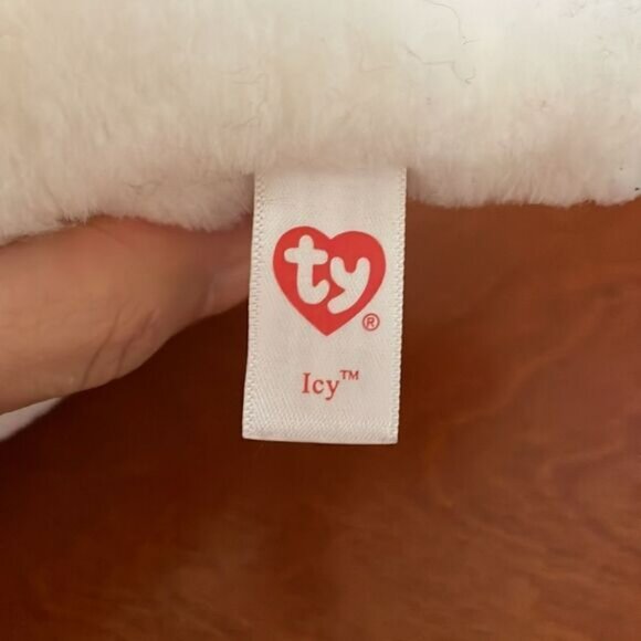 Ty “Icy” beanie baby white plush seal stuffed animal with sparkly blue eyes - Picture 6 of 7